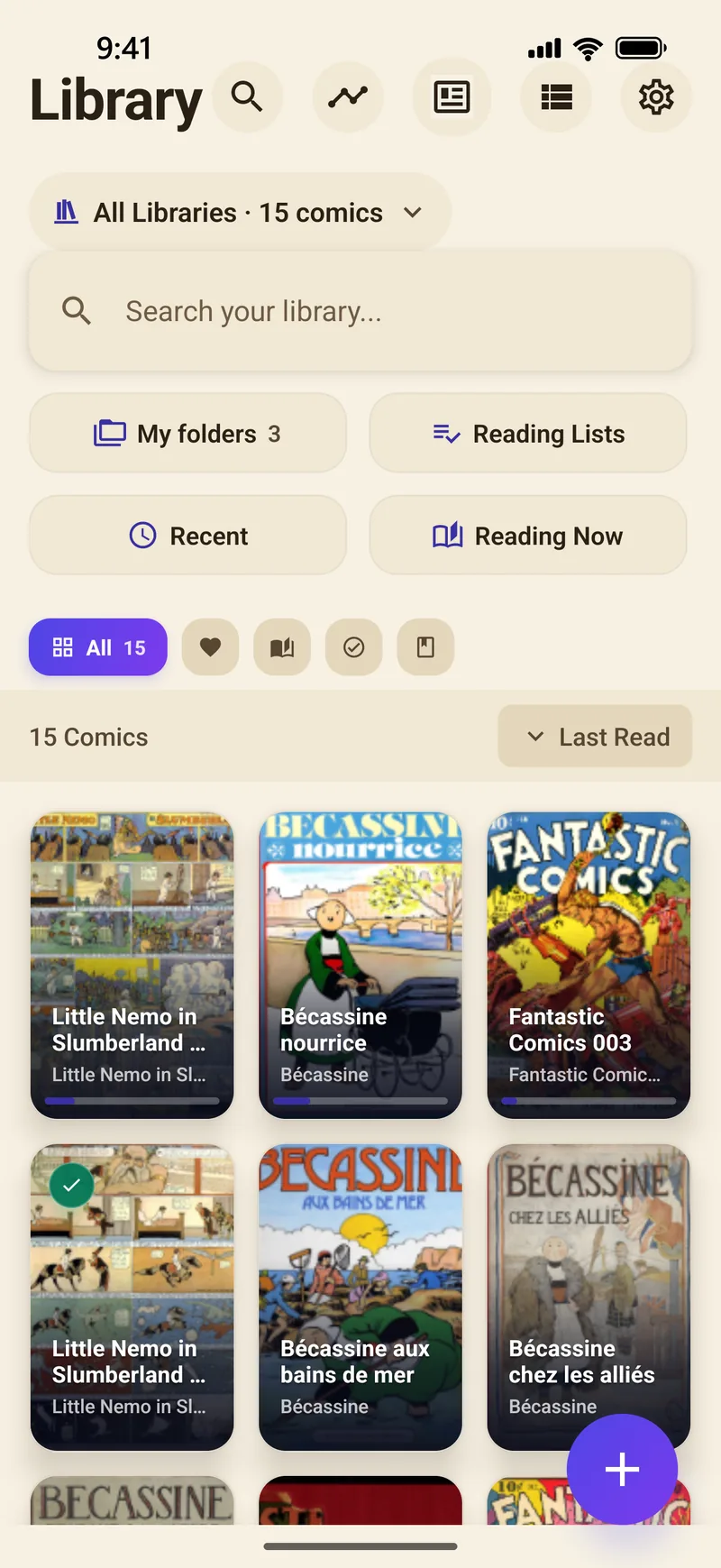 The library in the warm Paper theme